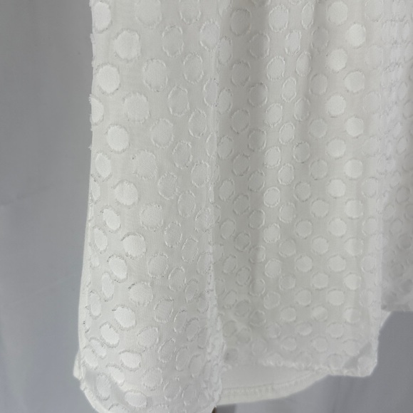 41 HAWTHORN Ezide Polka Dot Textured Mixed Material Tank Top Shirt - White - S - Picture 8 of 12